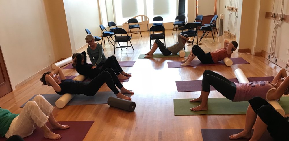 spinefulness practice class often starts with a foam roller