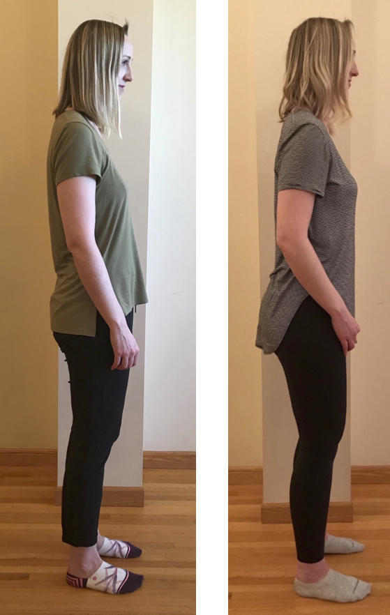 Spinefulness moves Courtney's posture from slumped to elegant